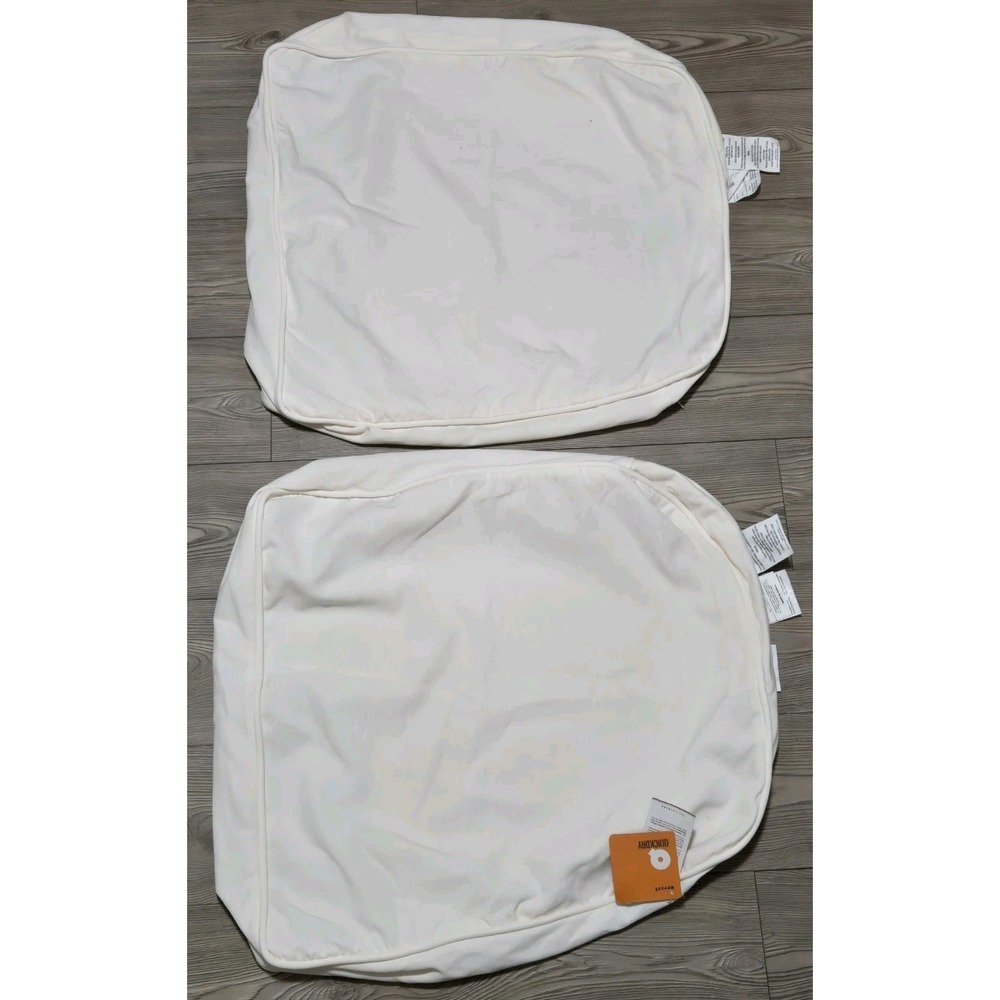 Pottery Barn Outdoor Furniture Seat Cushion Covers Set‎ Of 2 Ivory 26.20"x25.75"